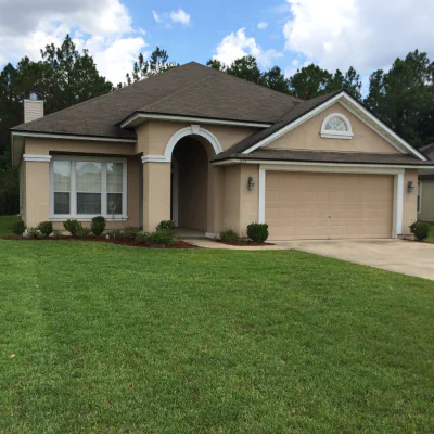 basic lawn after being mowed in Oakleaf area in Orange Park, FL.